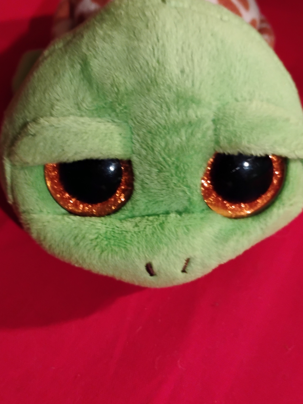 Green Plush Turtle Stuffed Toy with Sparkle Eyes TY